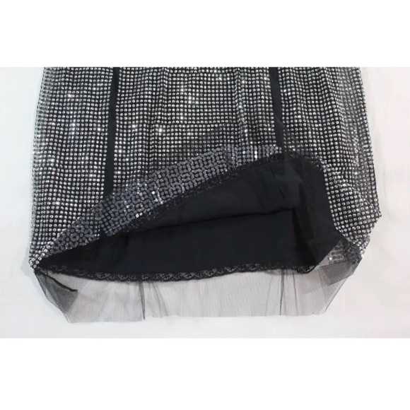 Prada rhinestone silk midi skirt black size 36 - Picture 3 of 4